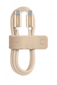 Кабель плетеный USB Type-C/USB Type-C MOMAX Elite Link, золотой