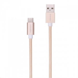 Плетеный кабель USB Type-C MOMAX Elite Link, золотой
