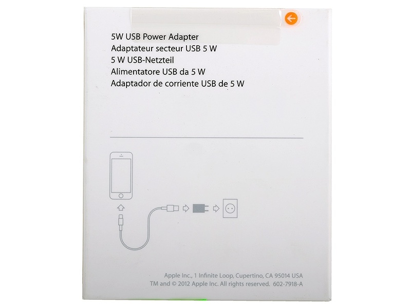 Сетевое зарядное устройство Apple USB Power Adapter 5W для iPhone / iPod (MD813ZM/A)