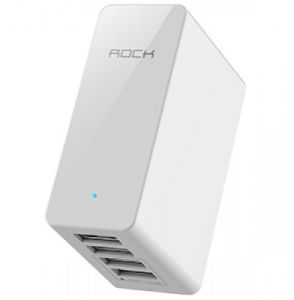 Сетевое зарядное устройство Rock Rocket Travel Charger 4 USB 6.8A, белый