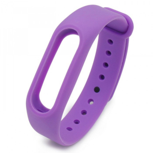 Ремешок силиконовый для фитнес трекера Xiaomi Mi Band 2, фиолетовый