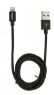USB кабель lightning Rock MFI charge & sync round cable II плетеный, черный