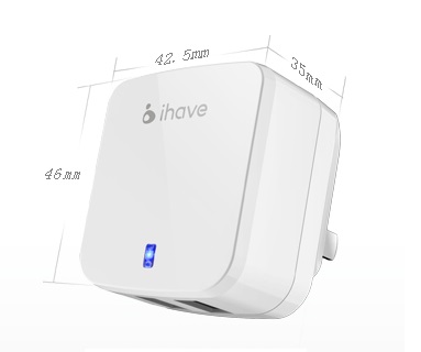 Универсальное сетевое зарядное устройство iHave Tank Travel charger на 2 USB 3.4A ,белое 
