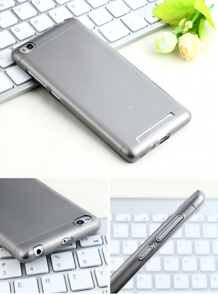 Чехол силиконовый для Xiaomi Redmi 3 в техпаке, серый