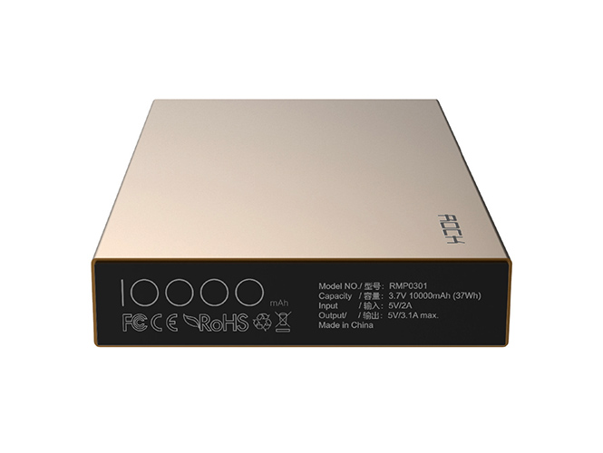 Аккумулятор внешний универсальный - Rock Stone Power Bank 10000 мАч, золотой
