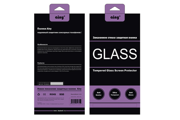 Защитное стекло Ainy для Xiaomi Mi4i/4C 0,33мм, глянцевое